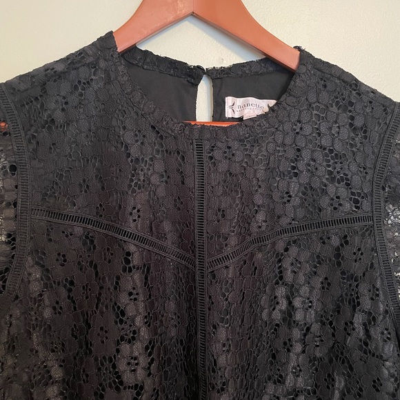 NWT Nanette Lepore XL lacey lined black sleeveless tank top - Picture 3 of 7